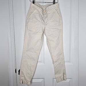 Banana Republic Off-White Cotton Cargo Pants
